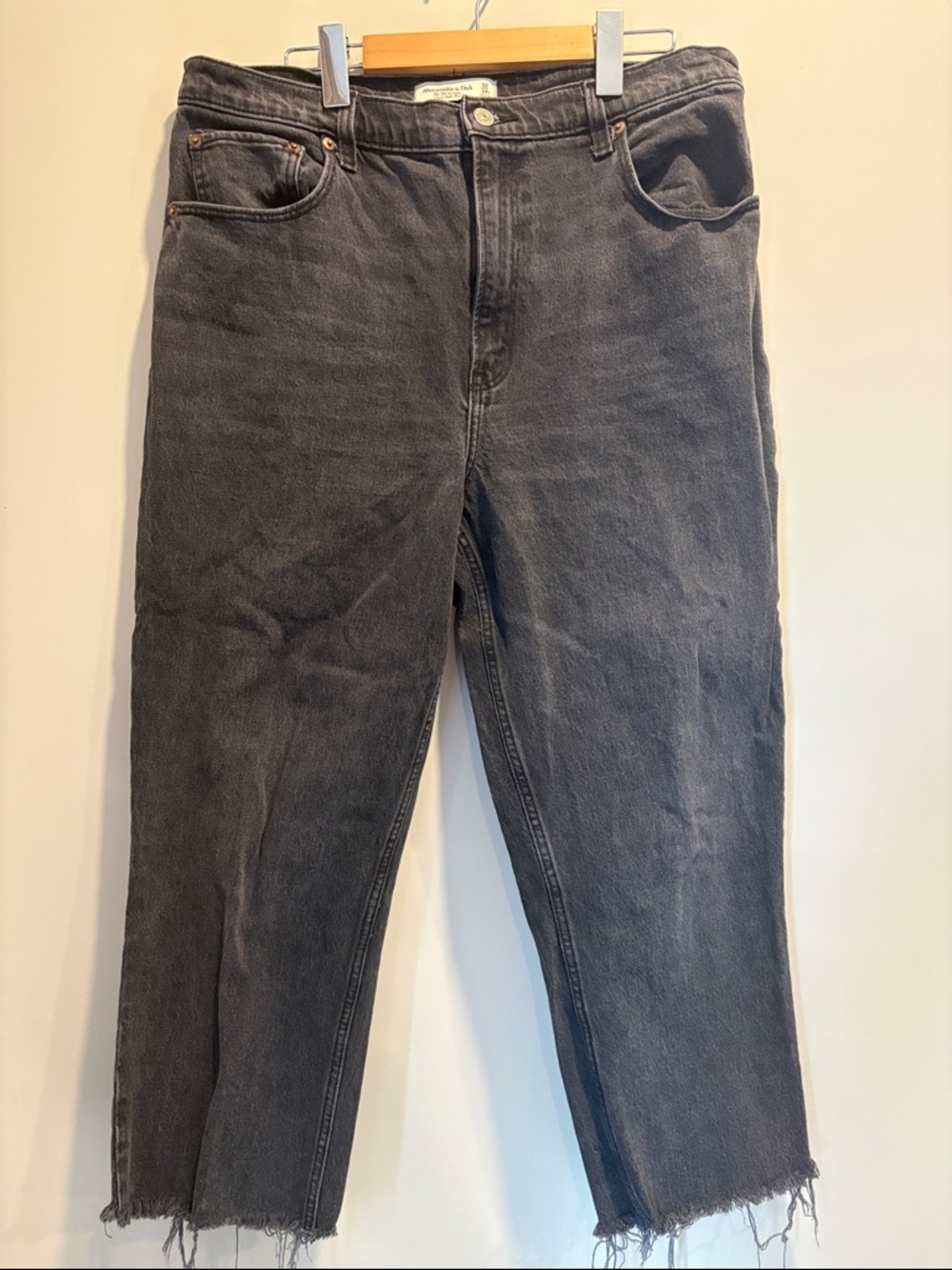 Abercrombie & Fitch Washed Charcoal Straight Jeans